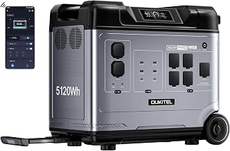 OUKITEL P5000 Pro Solar Generator, 5x3600W Output (6000W Surge), 5120Wh LiFePO4 Battery, EPS, APP, Portable Power Station for Power Outage, Emergencies(Optional Solar Panel)