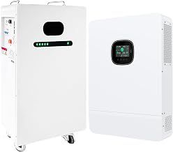 10KW 48V Lithium Battery LifePO4 Solar Storage Backup Wall/Ground-Mounted Grade A Battery Cells Built in 150A BMS Battery Backup for Home Camping RV (10kw Off-Grid Inverter+20kwh Battery)