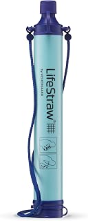 LifeStraw Personal Water Filter for Hiking, Travel and Emergency, Blue, 1PK