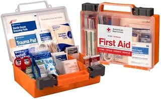 American Red Cross Officially Licensed Product, 25 Person First Aid Kit, 118 Piece Emergency Medical Supplies to Clean &amp; Treat Minor Injuries, Hard Case Box for Home, Business, Job Site, Car