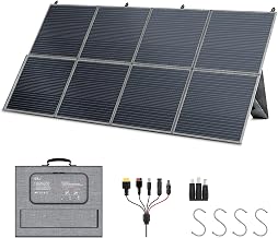400W Portable Solar Panel for Power Station, 36V Foldable Solar Charger with DC/XT60/Anderson Cable &amp; QC3.0 USB Outputs, 23% High Efficiency IP65 Waterproof Kickstands for Outdoor Camping RV